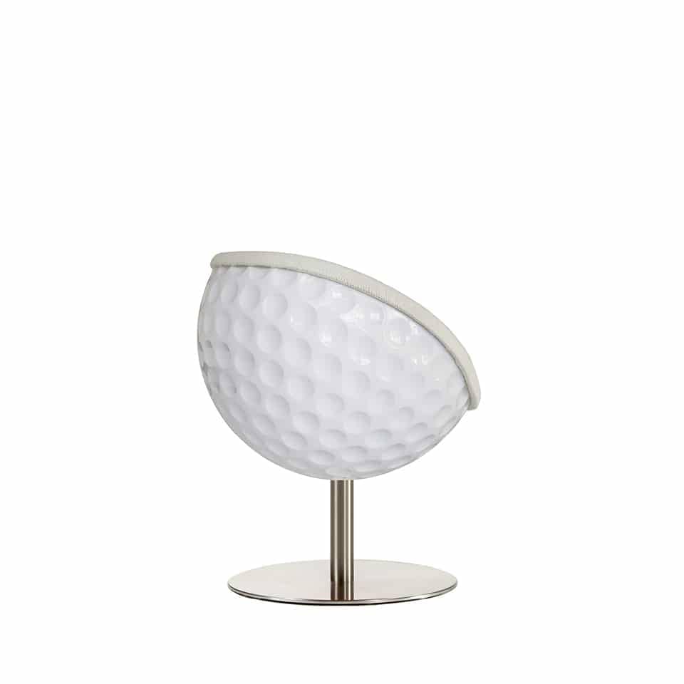 picture of a lillus by lento ball seat dinner stool dinner chair arm chair in golf eagle design white made in germany