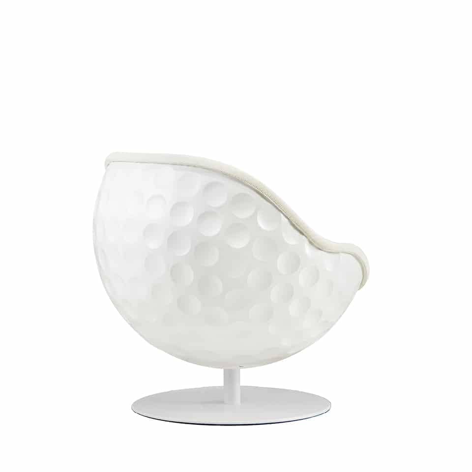 picture of a lillus lento ball seat round chair golf chair white luxury sports furniture for shop fitting or retail design