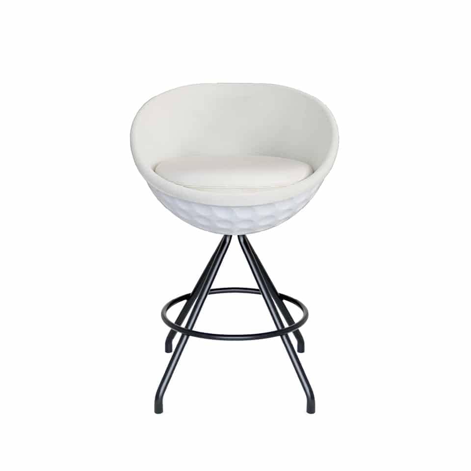 image of a counter stool lillus by lento in golf design golf stool round chair black and white for gastronomy sportsindustry premium interior design