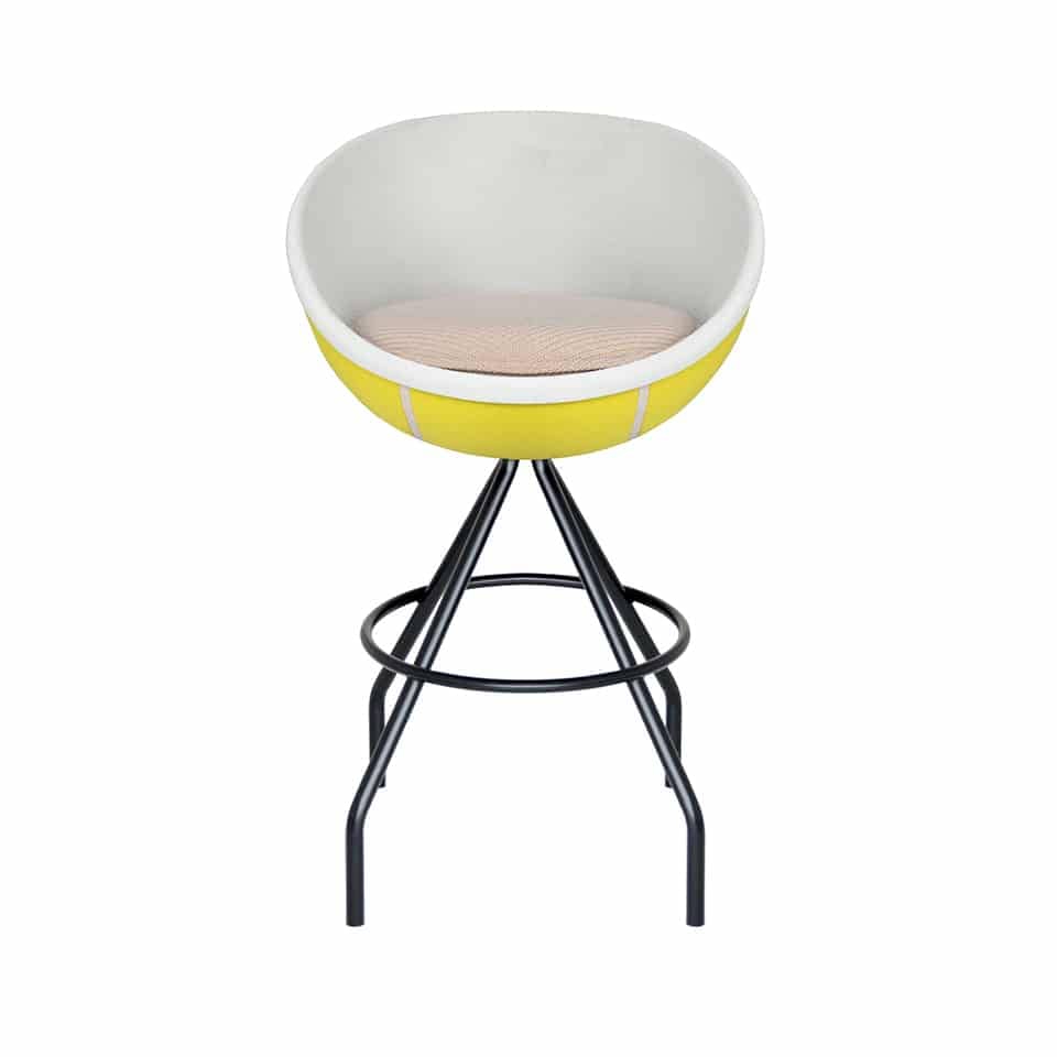 image of a bar stool lillus by lento tennis chair lounge chair ball chair round chair globe chair tennis volley design iconic sports furniture made in germany for sports management retail design gastronomy