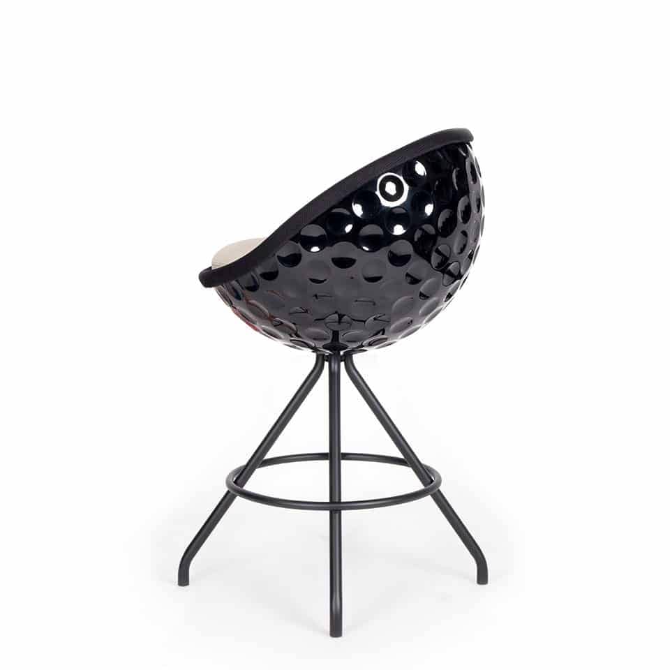 image of a counter stool by lento lillus ball seat ball chair bowl chair golf chair round chair in black golf design highend sports furniture made in germany