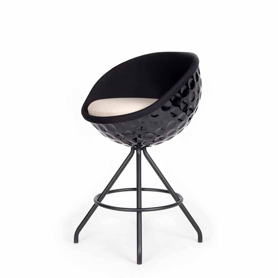 image of a counter stool ball seat ball chair round chair lillus by lento in golf design black couloured iconic sports furniture bowl chair globe chair for sports industry