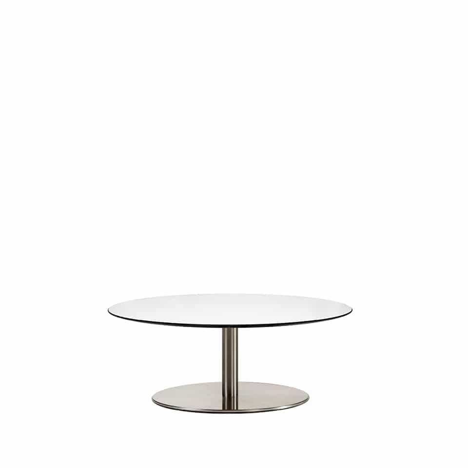 Image of round side table coffee table with stainless steel base lillus by lento available for ballchairs lillus by lento lounge chairs sports furniture made in germany