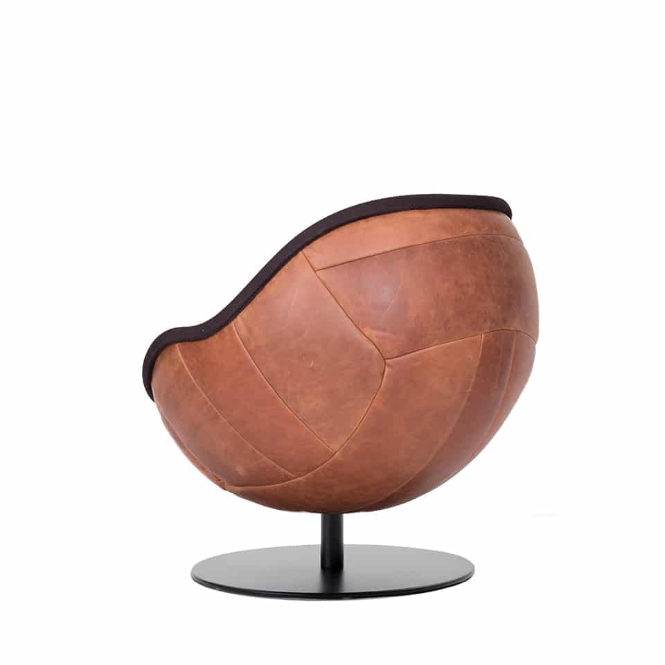 image of lillus by lento football chair loungechair football design ballchair made in germany in genuine vintage leather