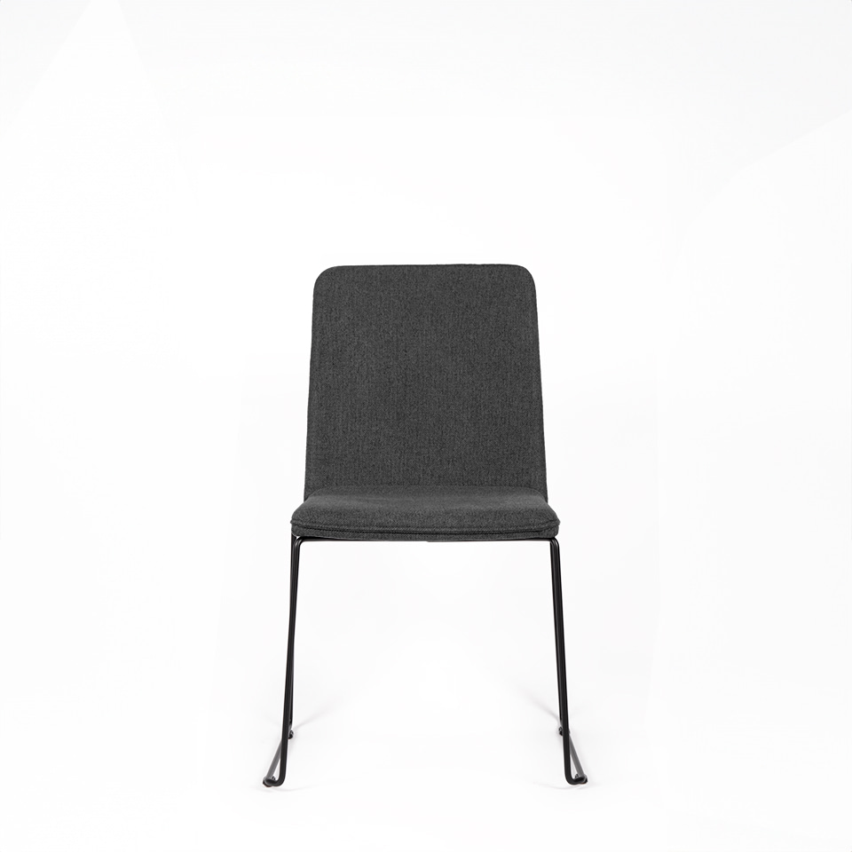 lento sitting smart schwarz Kufenstuhl graphitgrau front