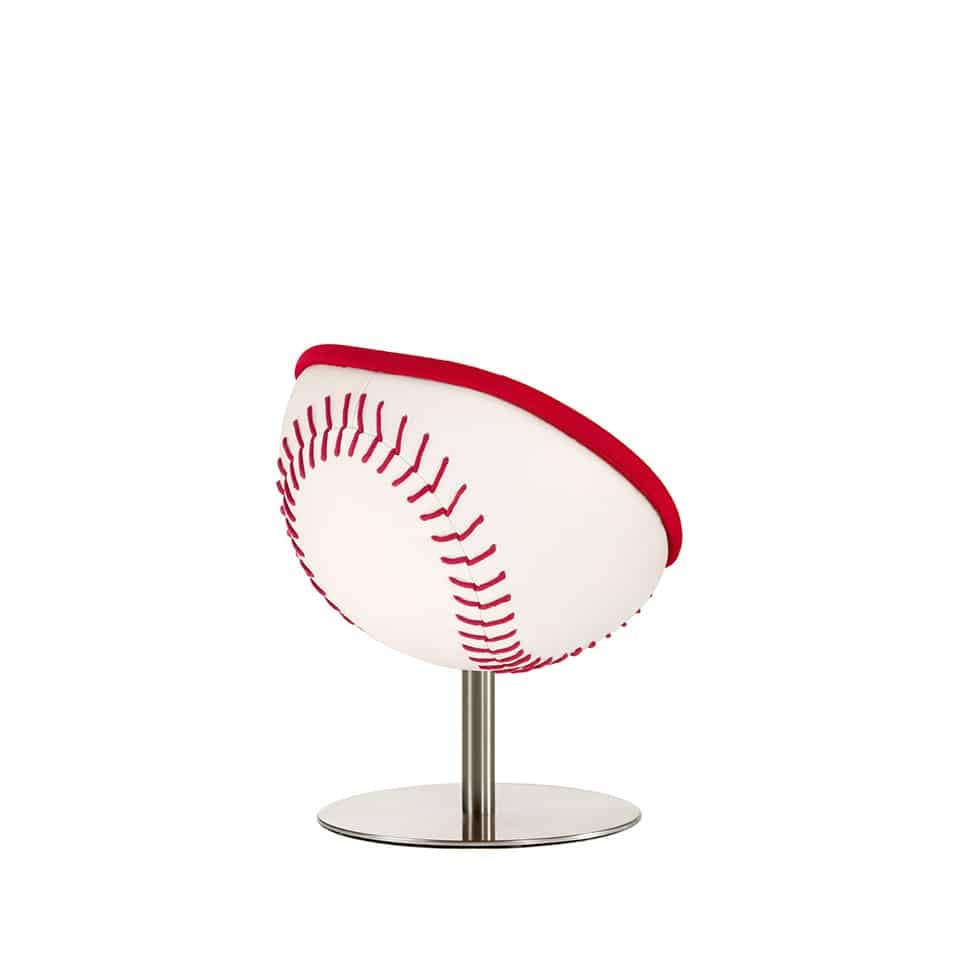 image of a lounge chair lillus by lento cocktail stool ball seat round chair baseball chair bowl chair in homerun baseball design in leather made in germany