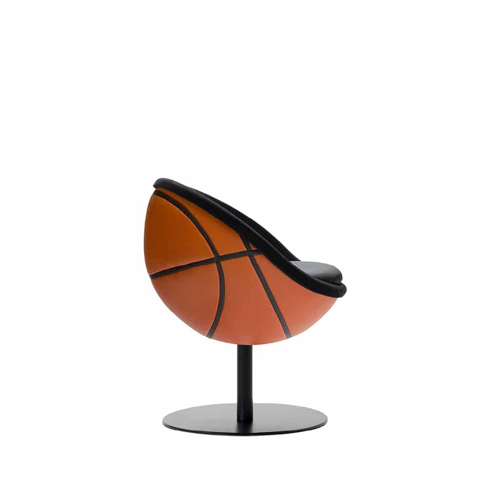 image of a lillus by lento cocktail chair dinner stool in basketball design basketball chair round chair ball chair bowl chair premium sports furniture made in germany for gastronomy shop fitting retail design