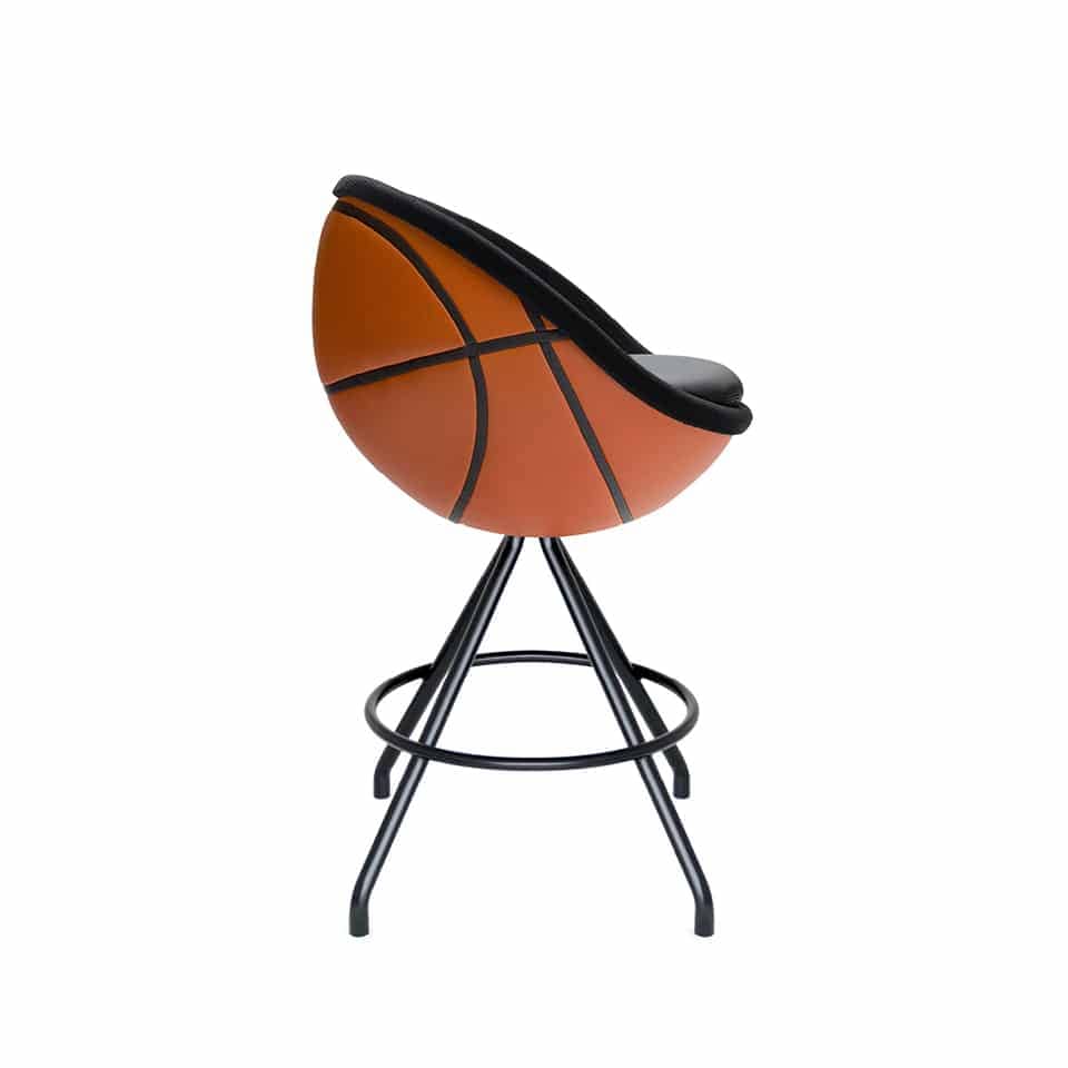 picture of a counter chair lillus by lento iconic ball chair basketball chair in leather highend lounge chair sports furniture for retail design gastronomy hotel areas