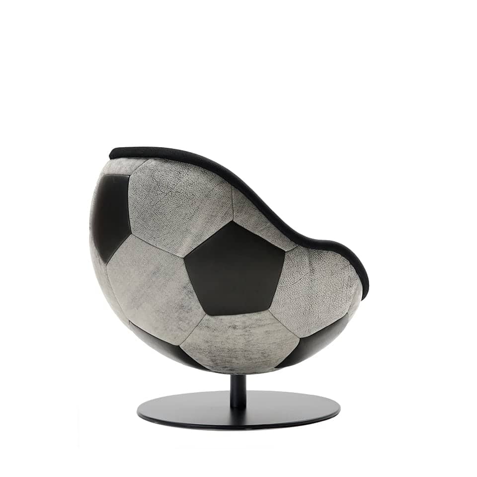 image of lillus lento lounge chair ball seat ball chair in hattrick design black and white highend leather made in germany