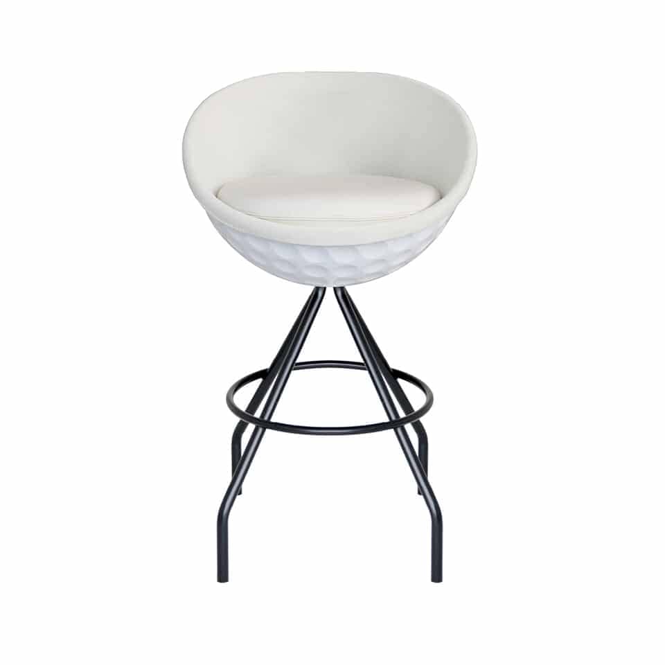 picture of a bar stool lillus by lento in golf eagle design black and white premium interior design for sports management made in germany