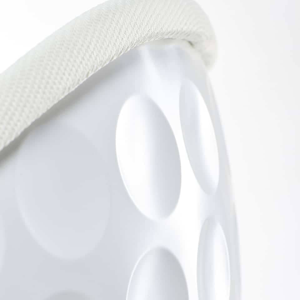 detail picture of a lillus by lento counter stool ball seat golf stool in white golf design iconic design for premium sports furniture