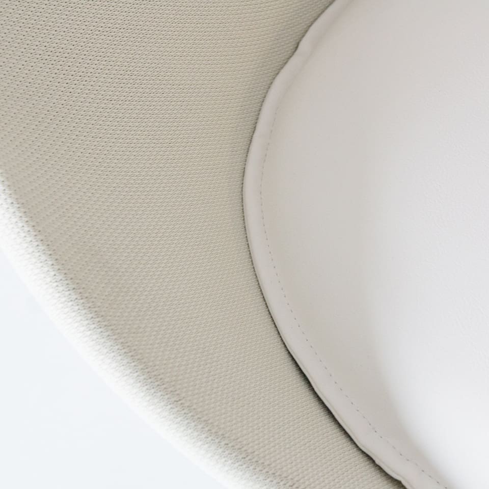 detail picture of a lillus lounge chair ball seat counter stool by lento ball seat golf seat golf stool in eagle design white couloured with seat cushion made in germany