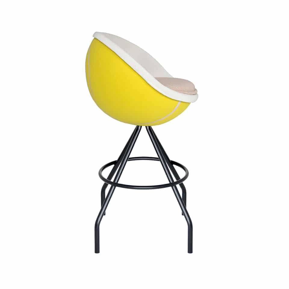 image of a lento bar stool bar chair lillus tennis chair ball chair round chair globe chair in tennis volley design german unique interior design highend sports furniture for sports management sports industry retail design