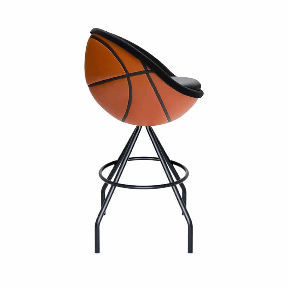 image of a bar chair bar stool lillus by lento unique basketball chair in leather ball chair round chair premium lounge chair sports furniture made in germany for gastronomy hotel areas sports industry