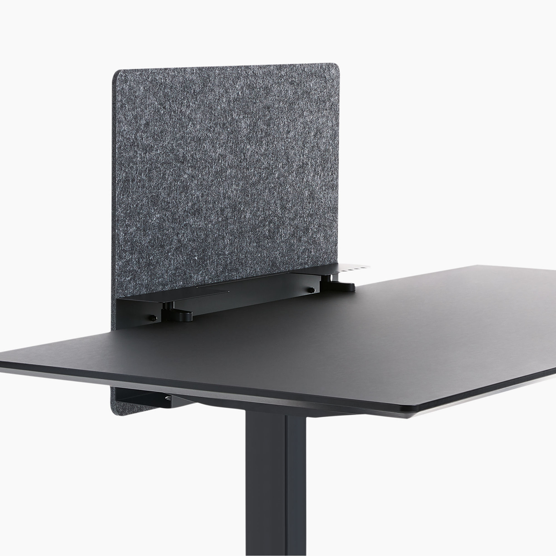 lento Schreibtischzubehör: Trennwand mit Kabelkanal schwarz 700 mm mit Tischklemmen